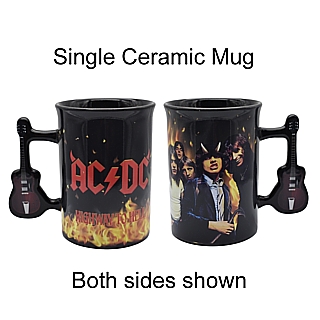 Hard Rock Music Collectibles - AC/DC Highway To Hell Ceramic Mug with Guitar Handle