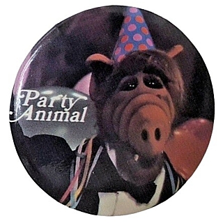 Television Characters Collectibles - ALF Pinback Button Party Animal