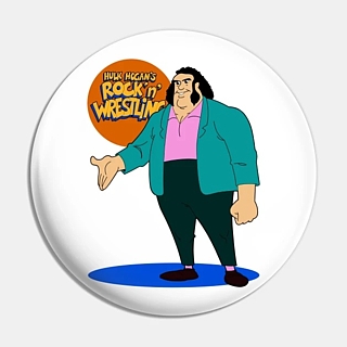 Pro Wrestling Collectibles - WWE / WWF World Wrestling Federation Andre the Giant Rock n Wrestling Pinback Button