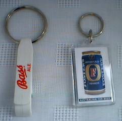 Beer Collectibles - Bass Ale and Fosters Lager Keychains