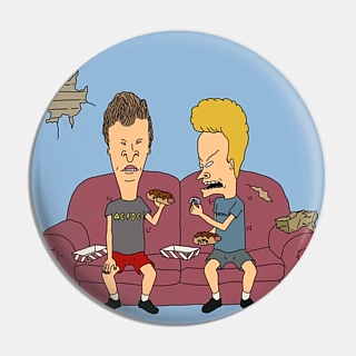 MTV's Beavis and Butthead Collectibles - Beavis and Butt-Head Couch Metal Pinback Button