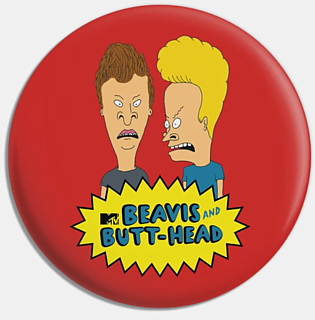 MTV's Beavis and Butthead Collectibles - Beavis and Butt-Head Logo Metal Pinback Button