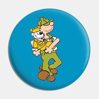 Comic Book Collectibles - Beetle Bailey and Otto Metal Pinback Button Badge
