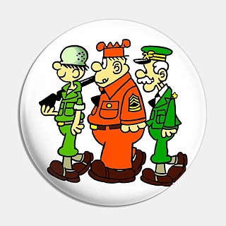 Comic Book Collectibles -Beetle Bailey Sarge General Amos T Halftrack Metal Pinback Button