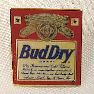 Anheuser-Busch Advertising Collectibles - Bud Dry Metal Enamel Lapel Pinback Pin or Tie Tack