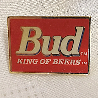 Anheuser-Busch Advertising Collectibles - Bud King Of Beers Metal Enamel Lapel Pinback Pin Tie Tack
