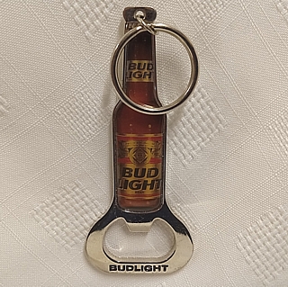 Budweiser Advertising Collectibles -Bud Light Keyring and Bottle Opener
