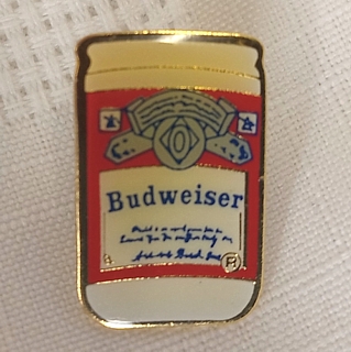 Anheuser-Busch Advertising Collectibles - Budweiser Can Metal Enamel Lapel Pinback Pin Tie Tack