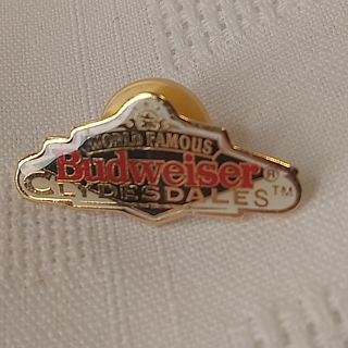 Anheuser-Busch Advertising Collectibles - Budweiser World Famous Clydesdales Metal Enamel Lapel Pinback Pin Tie Tack
