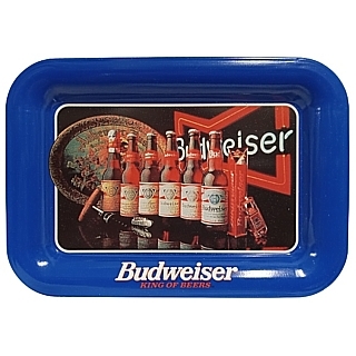 Budweiser Advertising Collectibles - Budweiser Blue Metal Tip Tray