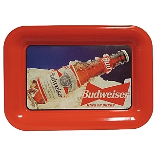 Budweiser Advertising Collectibles - Budweiser Red Metal Tip Tray