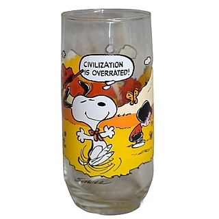 Peanuts Gang Collectibles - McDonald's Camp Snoopy Glass - Civilization is Overrated