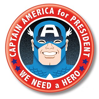 Super Hero Collectibles - Marvel Comics The Avengers - Captain America for President Metal Pinback Button