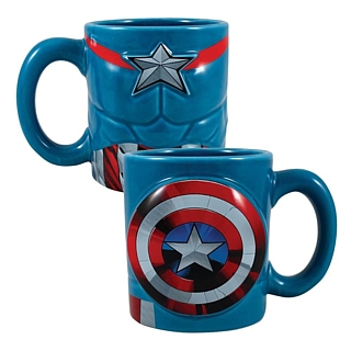Super Hero Collectibles - Marvel Comics The Avengers - Captain America Sculpted Ceramic Mug