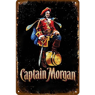 Liquor Advertising Collectibles - Captain Morgan Spiced Rum Metal Tavern Sign