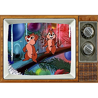 Disney Cartoon Characters Collectibles - Chip and Dale CHristmas Metal TV Magnet