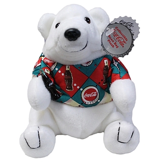 Coca-Cola Collectibles - Coke Polar Bear Argyle Shirt Bean Bag Plush