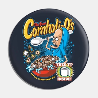 MTV's Beavis and Butthead Collectibles - Cornholi-O's Cereal Metal Pinback Button