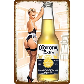 Beer Advertising Collectibles - Corona Beer Metal Tavern Sign