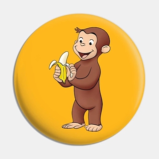 Comics and Cartoons Collectibles - Curious George Banana Pinback Button