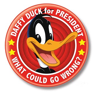 Television Character Collectibles - Looney Tunes Daffy Duck for President Pinback Button