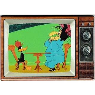 Television Character Collectibles - Looney Tunes Daffy Duck and Witch Hazel Metal TV Magnet