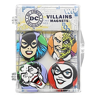 DC Comics Collectibles - DC Comics Villains 4 Piece Round Magnet Set