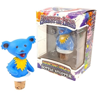 Grateful Dead Collectibles - Dancing Bear Bobblehead Bottle Stopper BLUE