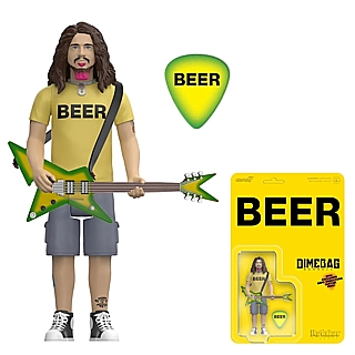 Rock and Roll Collectibles - Pantera Dimebag Darrell Beer Shirt ReAction Figure by Super 7