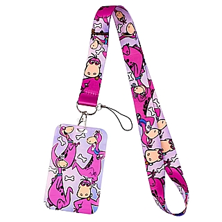 Hanna-Barbera Cartoon Collelctibles The Flintstones Dino Cloth Lanyard with Pouch and Metal Clip