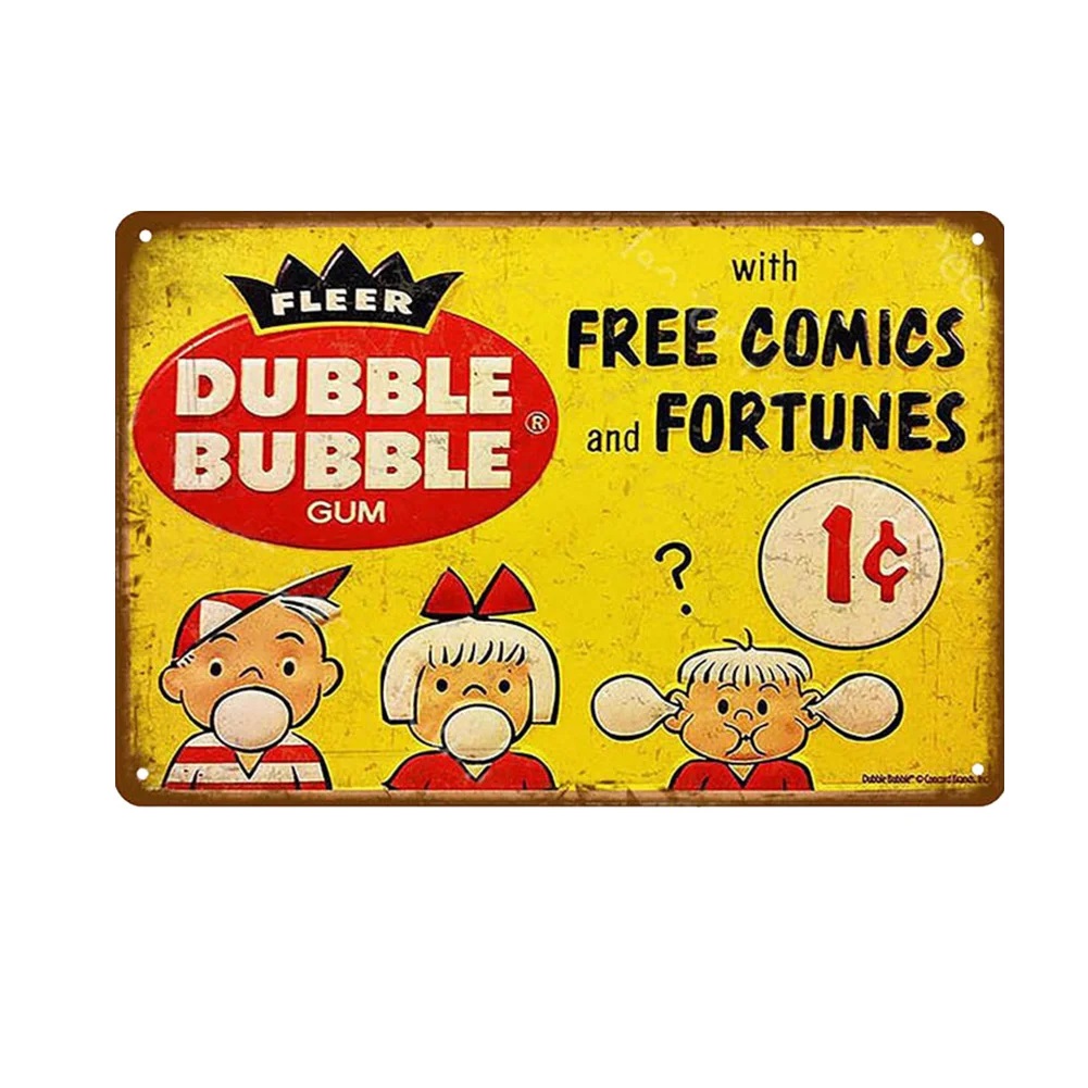 Advertising Collectibles - Dubble Bubble Metal Tin Sign