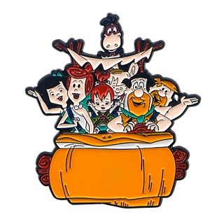 Television Character Collectibles - Hanna Barbera's The Flintstones and Rubbles in Car Metal Enamel Lapel Pin or Tie Tack