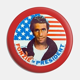 1970s Television Collectibles - Happy Days - Fonzie for President Pinback Button