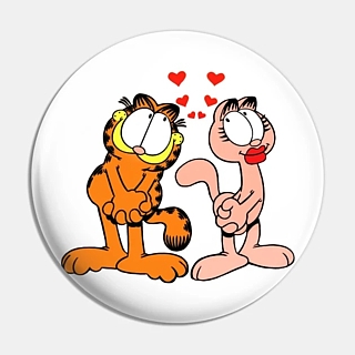 Garfield Collectibles - Garfield and Arlene Metal Pinback Badge Button