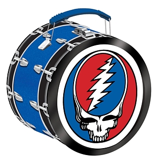 Grateful Dead Collectibles - Steal Your Face Drum SHaped Tin Tote Lunchbox Fun Box