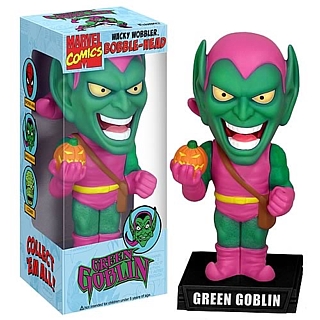 Super Hero Collectibles - Spider-Man Foe Green Goblin Bobble Head doll Nodder Marvel Comics