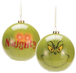 Cartoon Characters Collectibles - Doctor Seuss The Grinch Who Stole Christmas LED Christmas Ornament