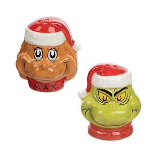 Cartoon Characters Collectibles - The Grinch and Max Ceramic Salt and Pepper Shakers