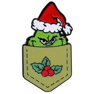 Christmas Movies Collectibles - How Grinch Stole Christmas - The Grinch in Pocket Metal Enamel Pin