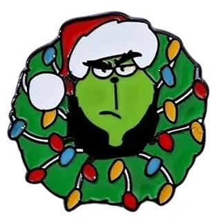 Christmas Movies Collectibles - How Grinch Stole Christmas - The Grinch with Wreath Metal Enamel Pin