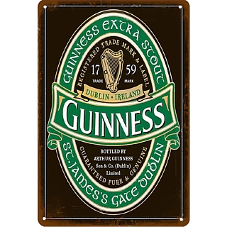 Beer Advertising Collectibles - Guinness Beer Metal Tavern Sign