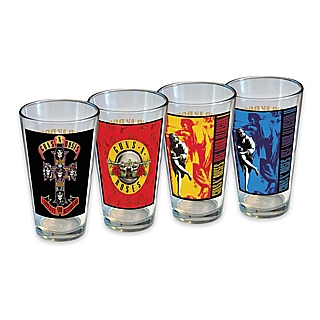 Rock and Roll Collectibles - Guns N' Roses Set of 4 Pint Glasses Appetite for Destruction, Use Your Illusion
