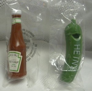 Advertising Collectibles - Heinz Ketchup Bottle and Pickle Whistles