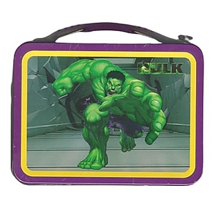 Super Hero Collectibles - Incredible Hulk Metal Tin Tote / Mini Lunch Box