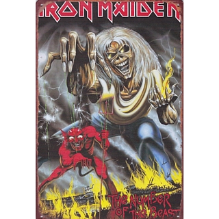 Heavy Metal Collectibles - Iron Maiden Number of the BEast ALbum Art Metal Tin Sign