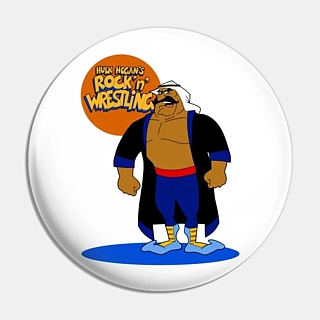 Pro Wrestling Collectibles - WWE / WWF World Wrestling Federation Iron Sheik Rock n Wrestling Pinback Button