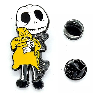 The Nightmare Before Christmas Jack Skellington and Oogie Boogie Doll  Enamel Pin / Tie Tack