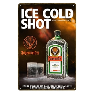 Liquor Advertising Collectibles - Jagermeister Ice Cold Shot Metal Tavern Sign