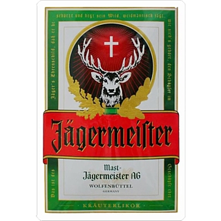 Liquor Advertising Collectibles - Jagermeister Metal Tavern Sign