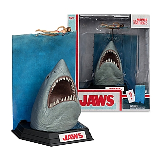 Horror Movie Collectibles - JAWS 50th Anniversary Great White Shark Movie Maniacs Vinyl Figure from McFarlane Toys